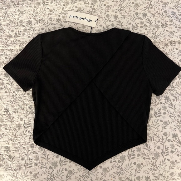 Pretty Garbage Open Back Short Sleeve Tee - Picture 2 of 4